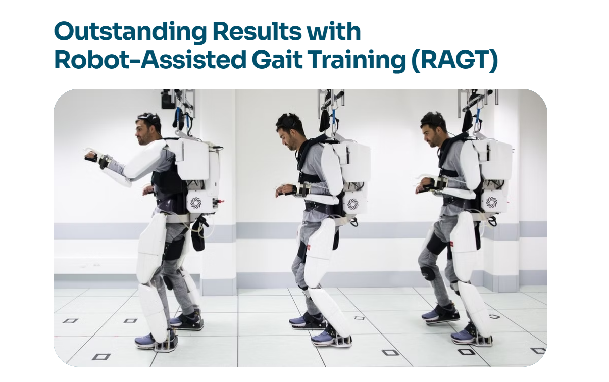 Robotic exoskeleton gait training session at SENSE Health stroke rehabilitation hospital Bangalore